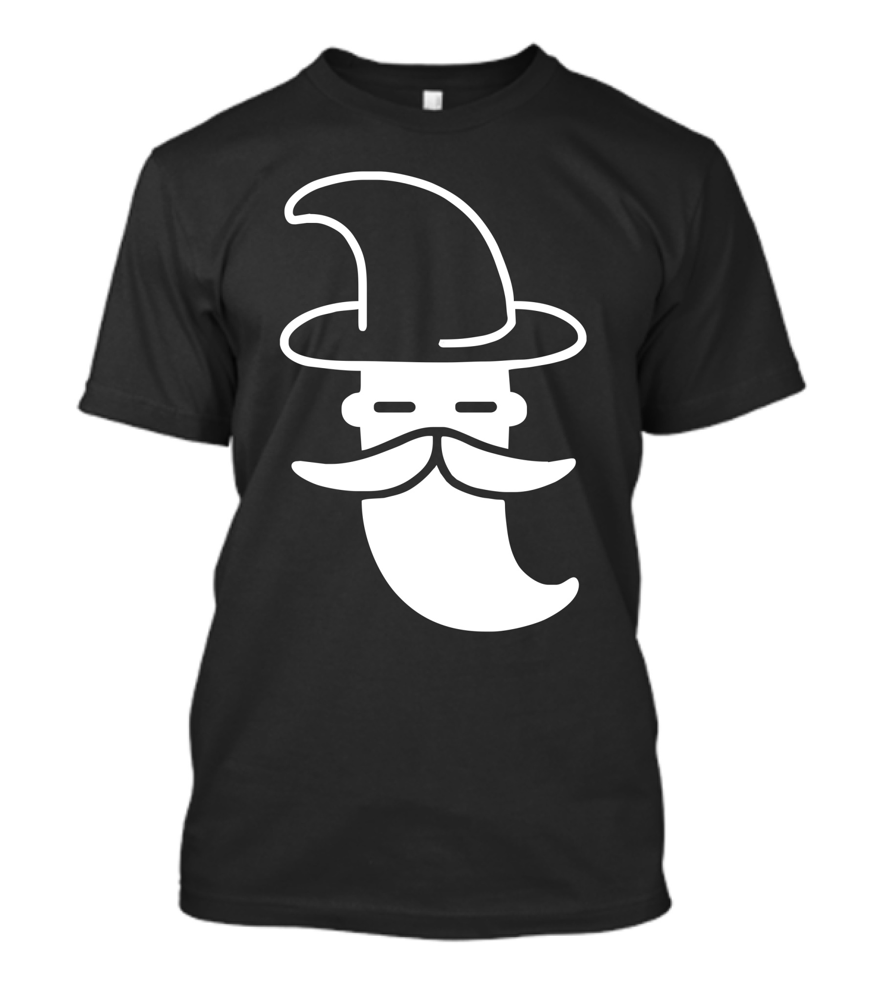 Minimal Wizard Hat And Mustache T-Shirt