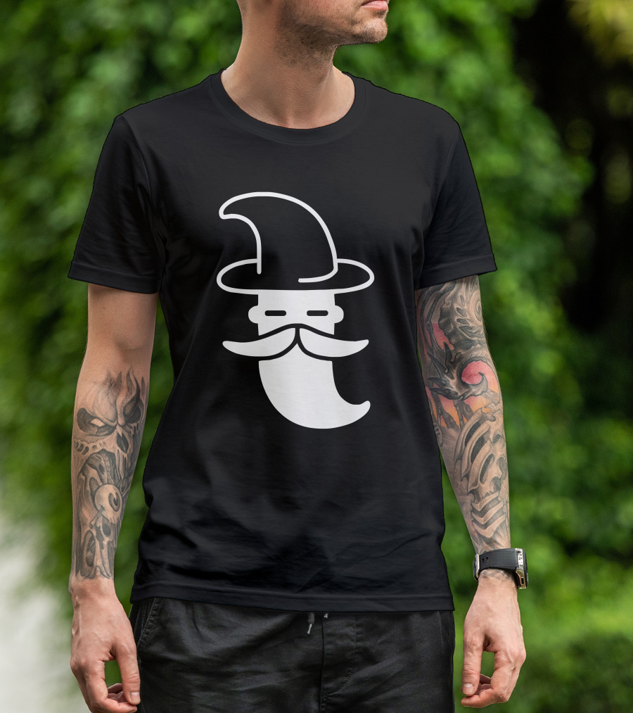 Minimal Wizard Hat And Mustache T-Shirt