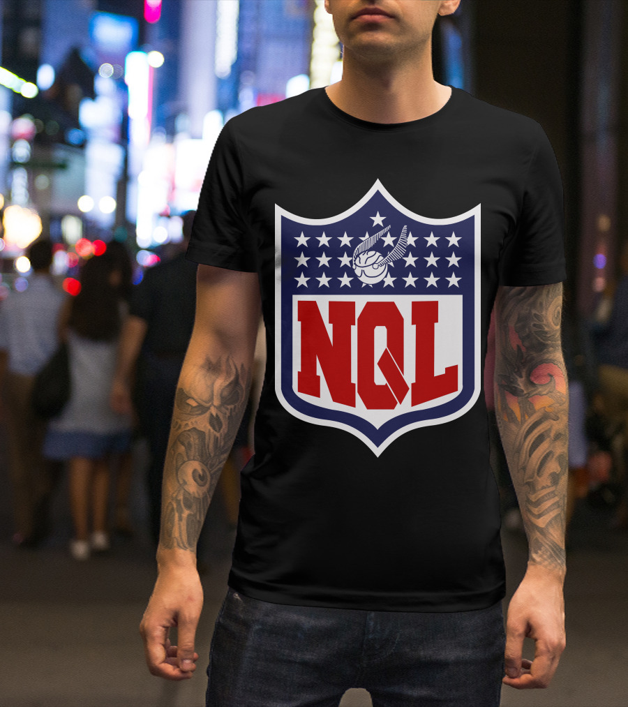 NQL Logo Parody With Flying Ball And Stars T-Shirt