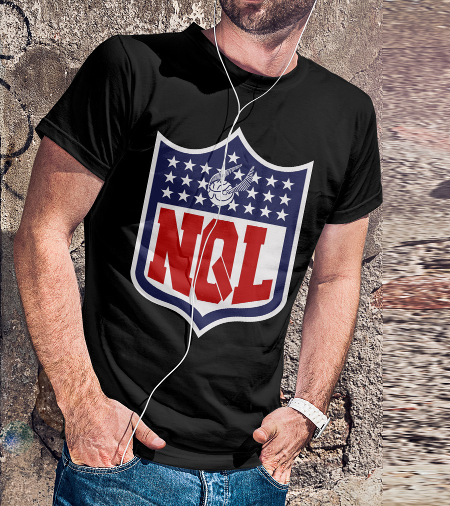 NQL Logo Parody With Flying Ball And Stars T-Shirt