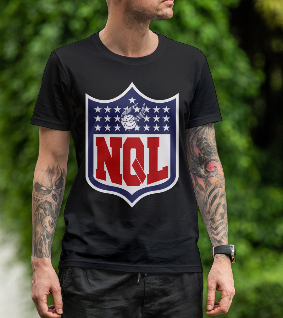 NQL Logo Parody With Flying Ball And Stars T-Shirt