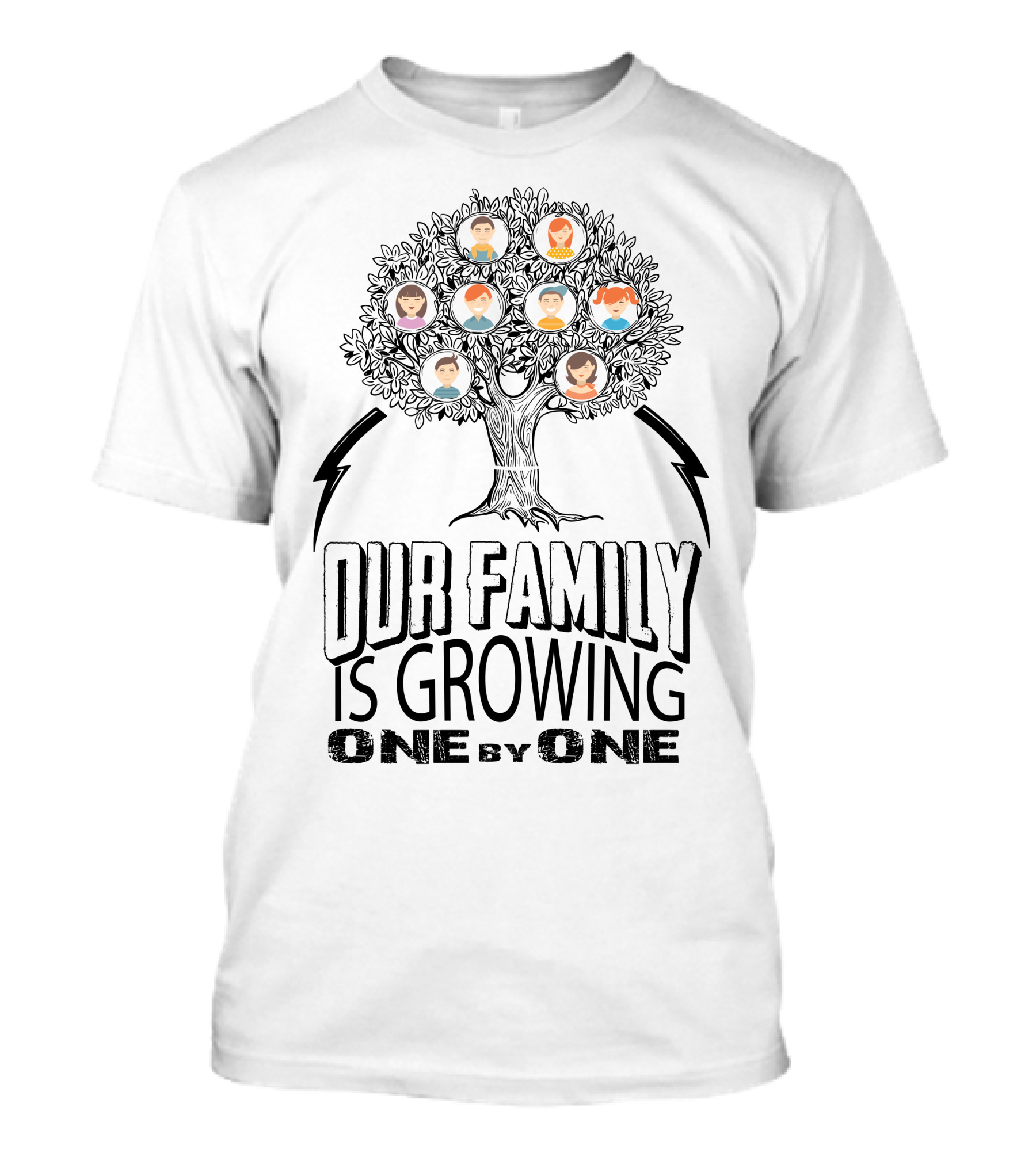 Our Family Is Growing One By One Family Tree Icons T-Shirt