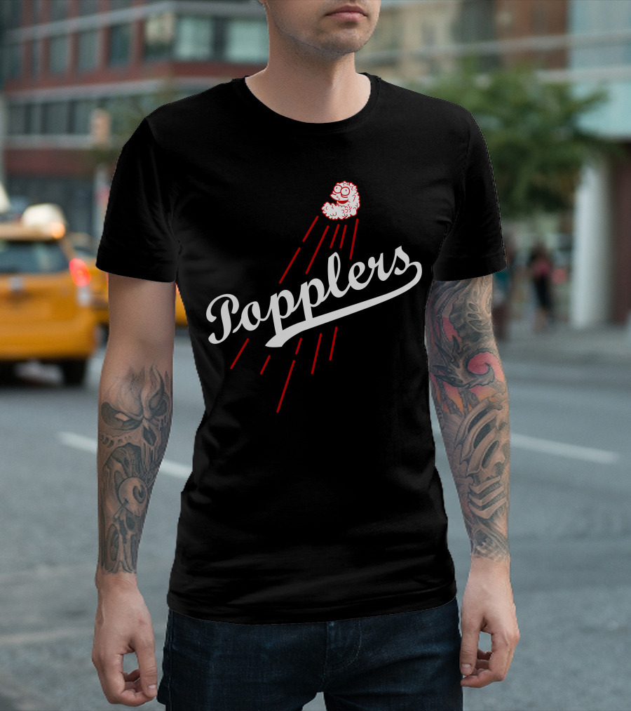 Popplers Alien Snack Falling Retro T-Shirt