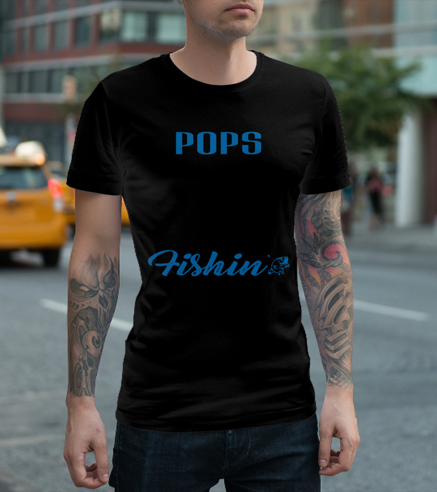 POPS Is My Name Fishin' Is My Game Fishing Circle T-Shirt