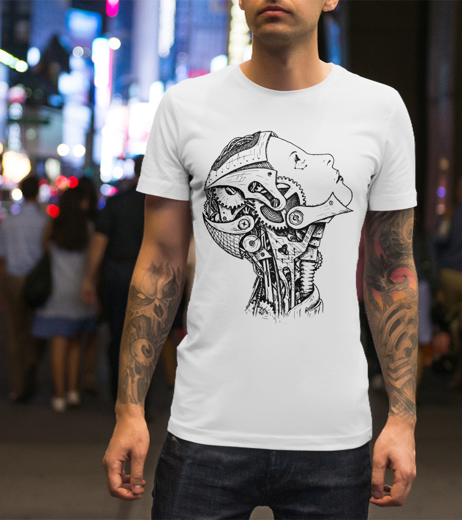 Robot Girl Machine Futuristic Cybernetic T-Shirt