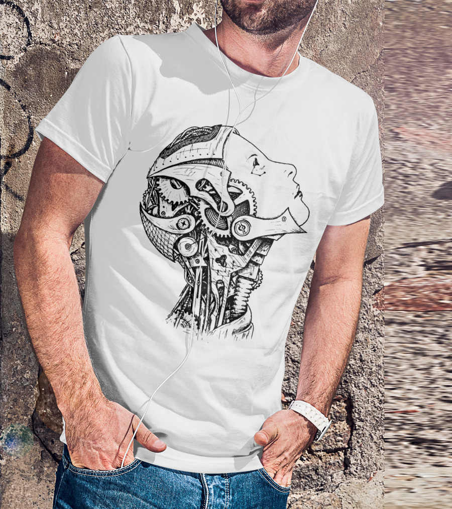 Robot Girl Machine Futuristic Cybernetic T-Shirt