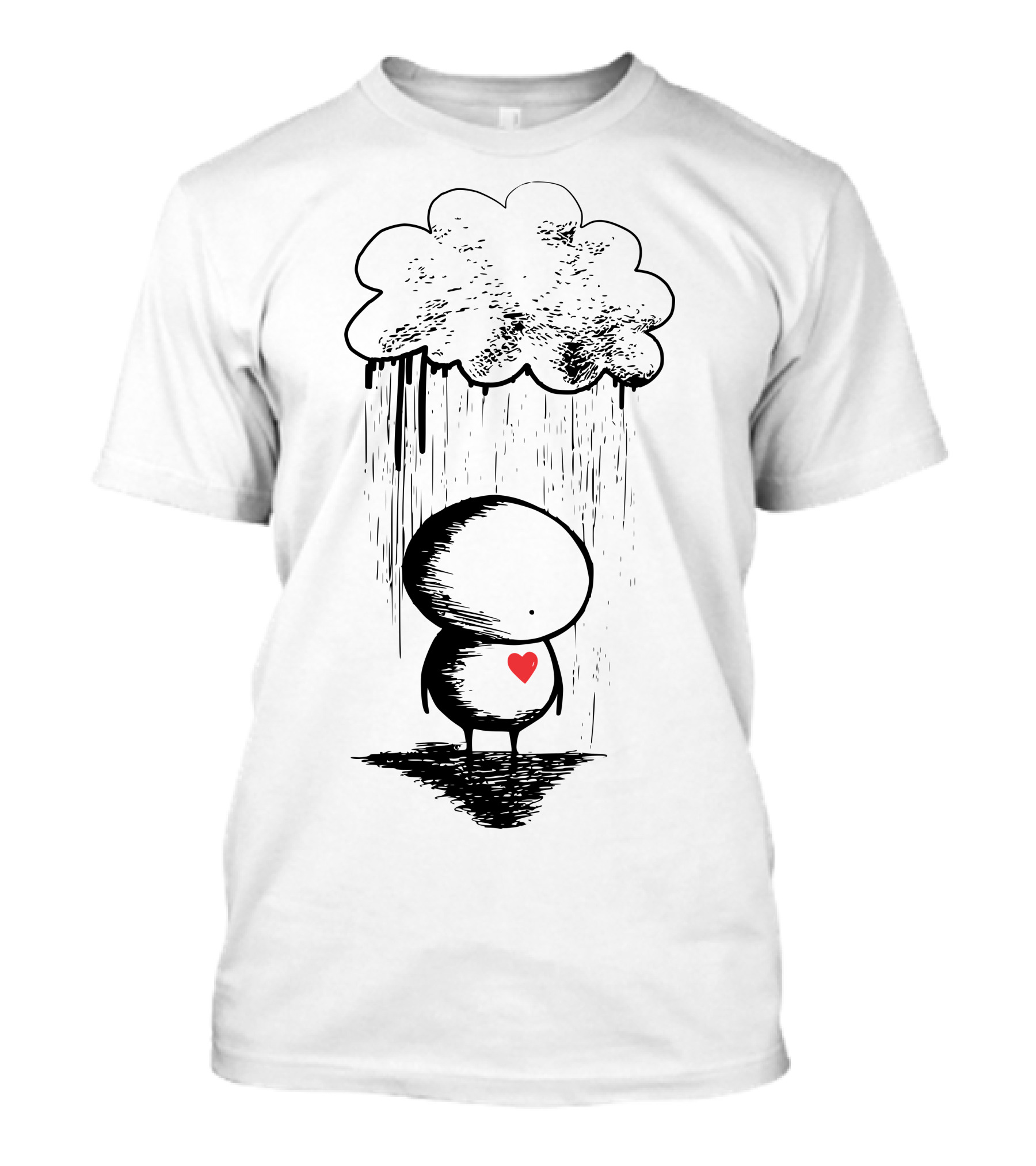 Sad Rain Heard Heart Under Cloud T-Shirt