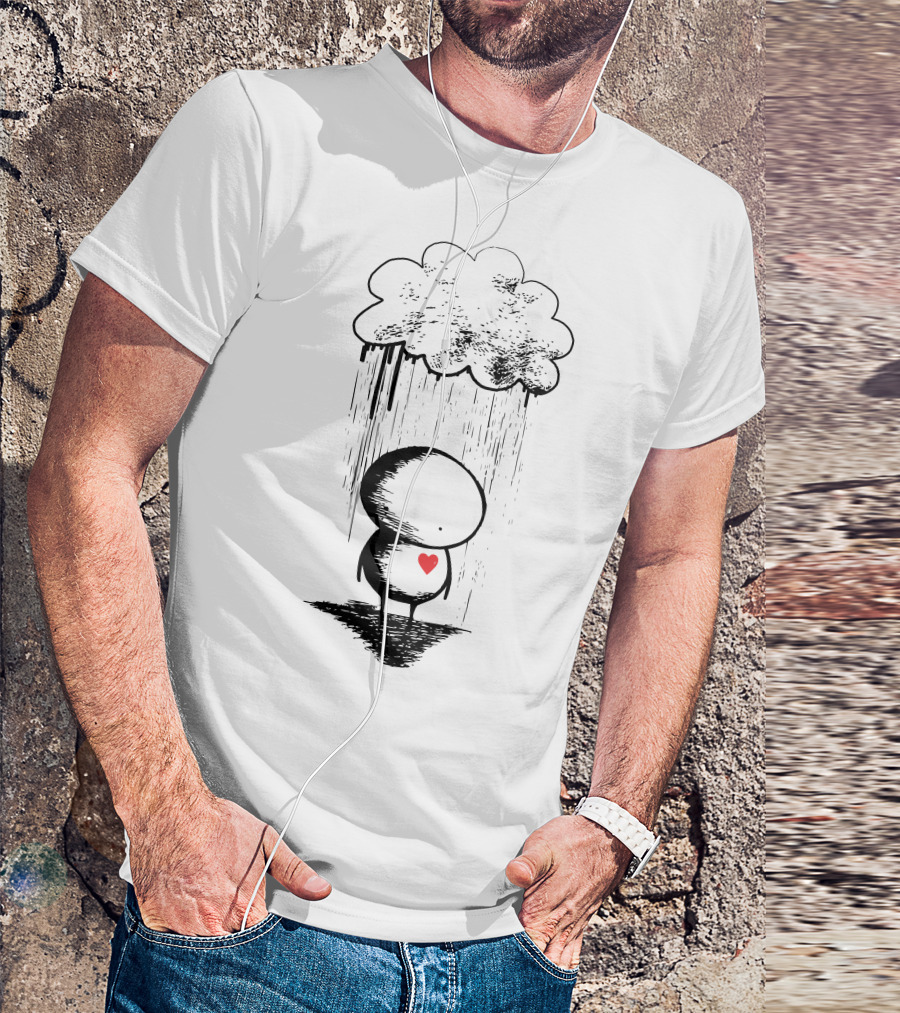 Sad Rain Heard Heart Under Cloud T-Shirt