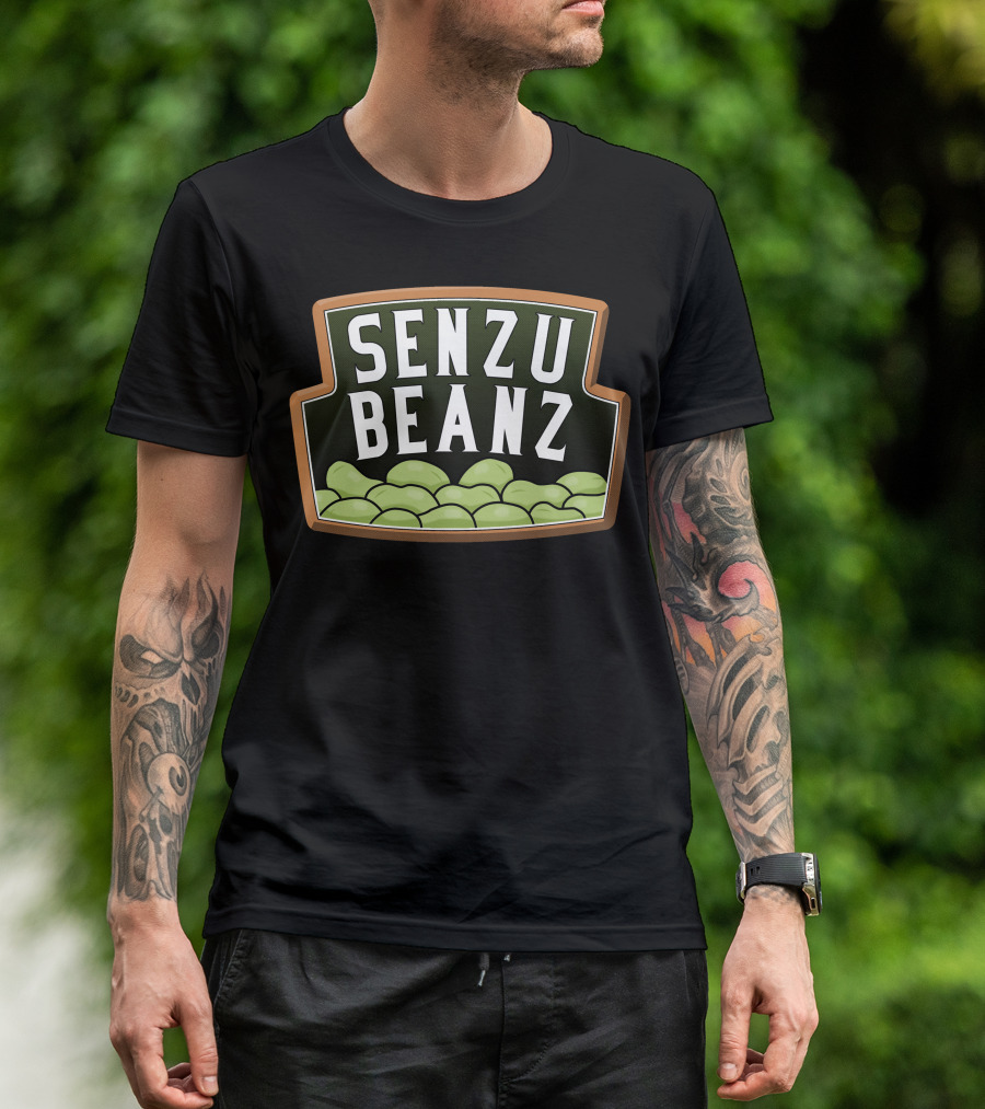 Senzu Beanz Iconic Label With Green Beans T-Shirt