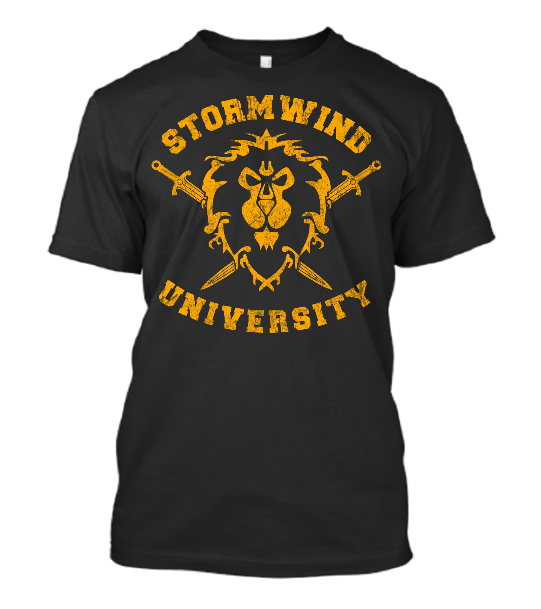 Stormwind University Lion Crest Swords T-Shirt