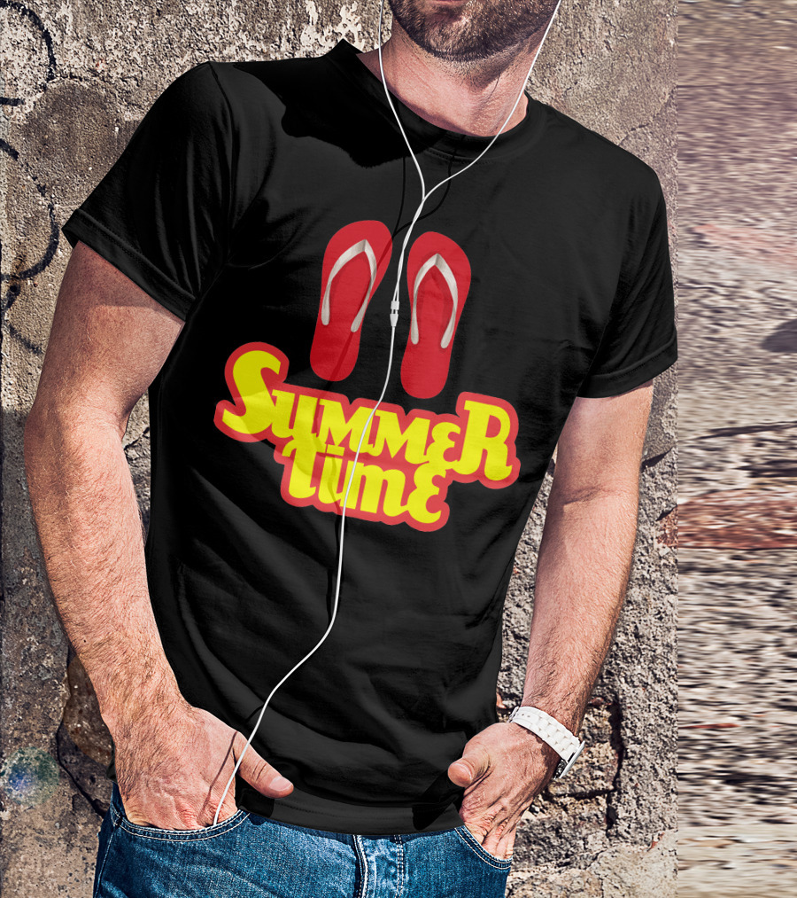 Summer Time Red Flip Flops Fun Vibes T-Shirt