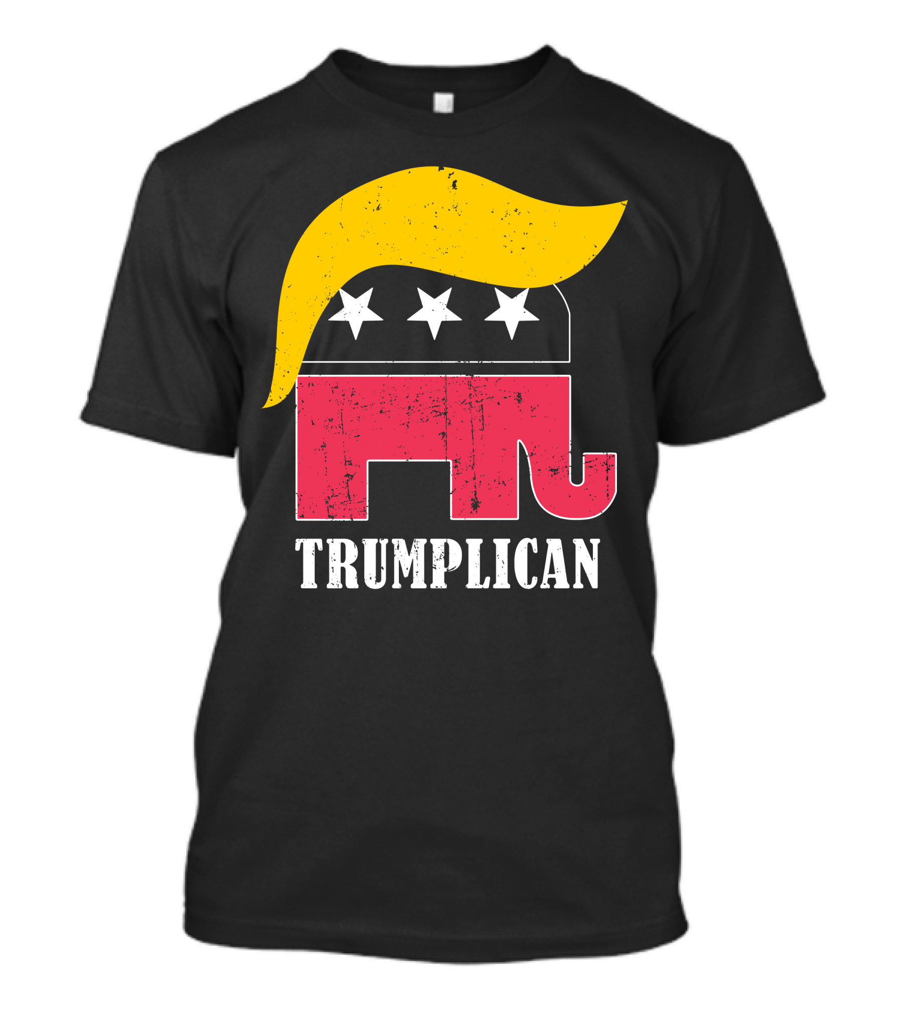 Trumplican Elephant With Stars And Hair T-Shirt