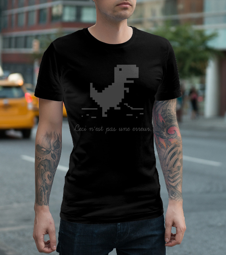Ceci N'est Pas Une Erreur Dinosaur Pixel T-Shirt