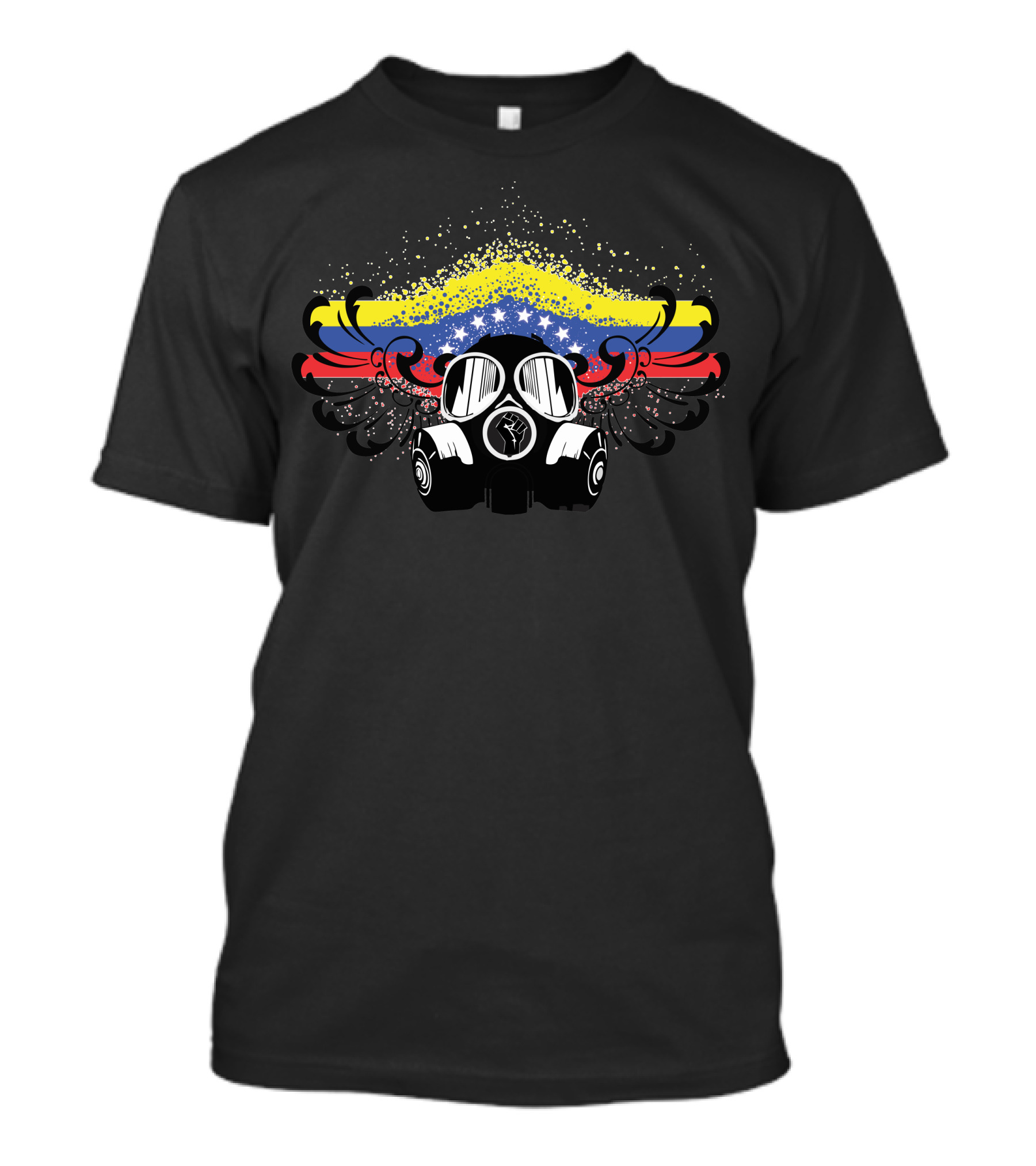 Venezuela Freedom Gas Mask With Flag And Fist Emblem T-Shirt