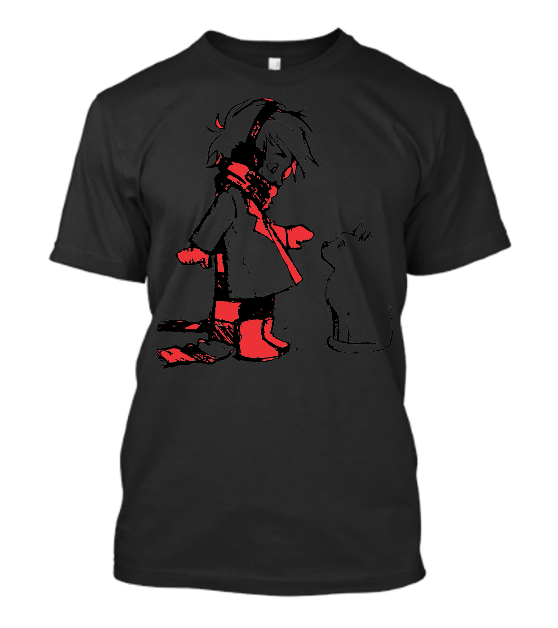 Winter Boy Cozy Encounter With Cat T-Shirt