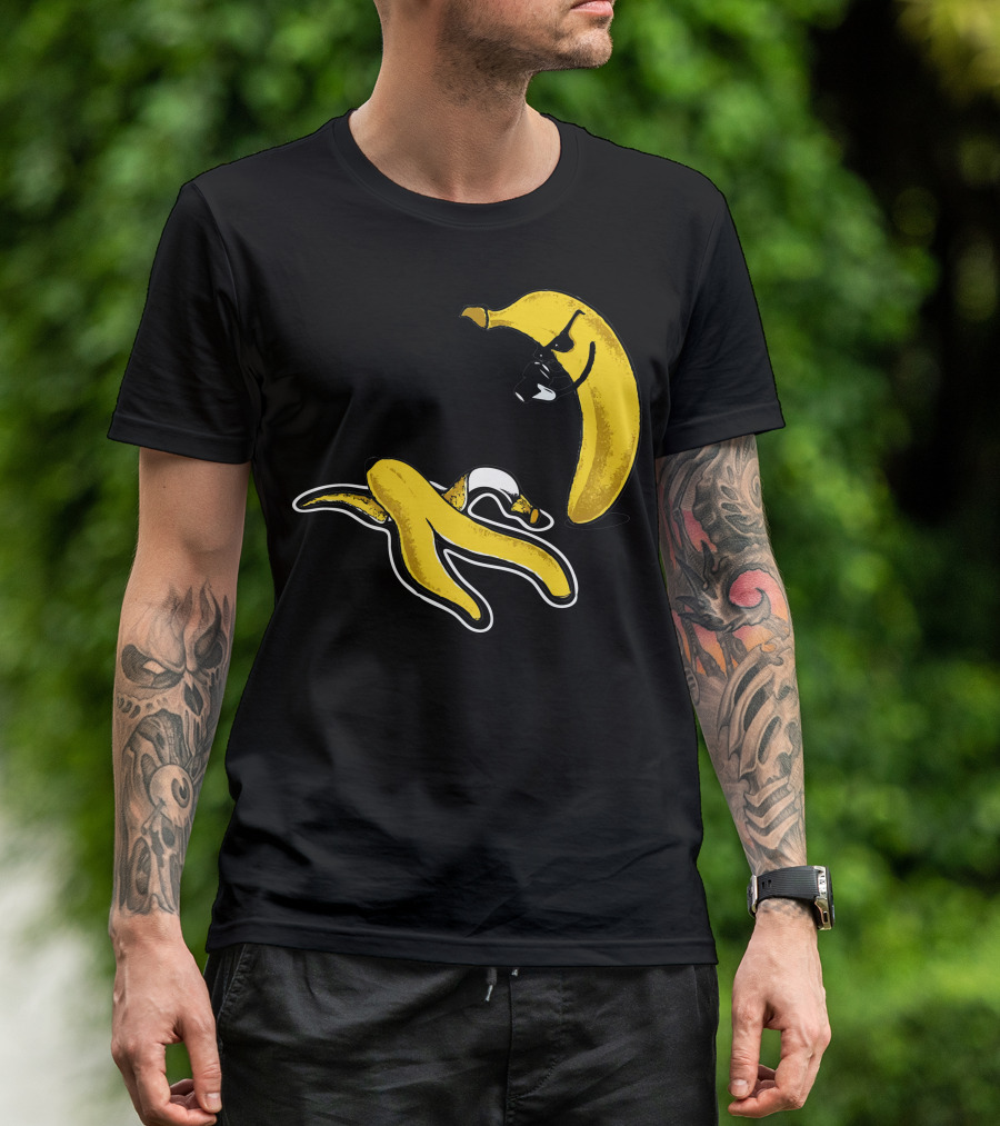 Dead Banana Mafia Gangster Peeling Crime Scene T-Shirt