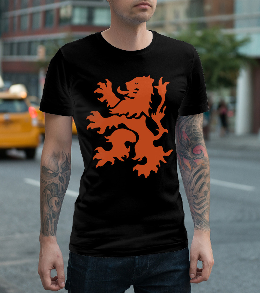 Orange Dutch Lion Symbol Of Netherlands Football Team T-Shirt