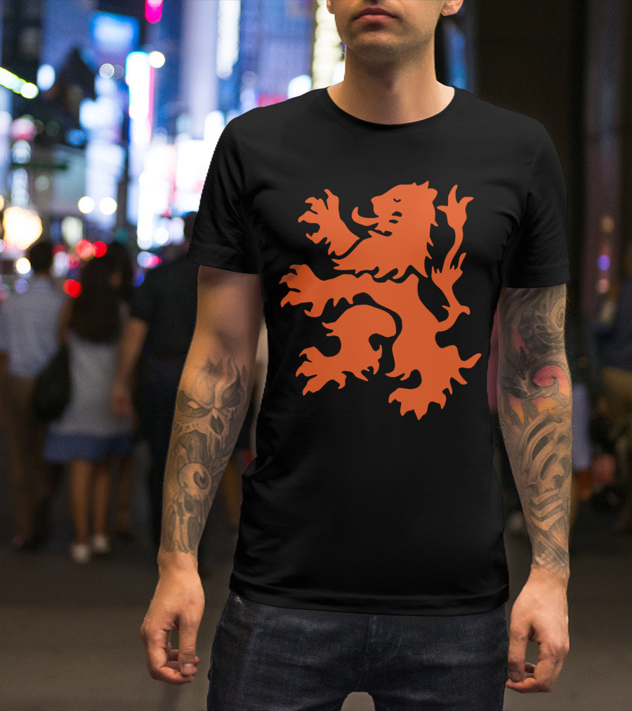 Orange Dutch Lion Symbol Of Netherlands Football Team T-Shirt