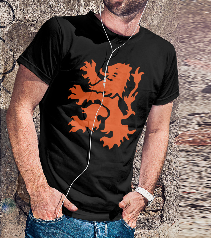 Orange Dutch Lion Symbol Of Netherlands Football Team T-Shirt