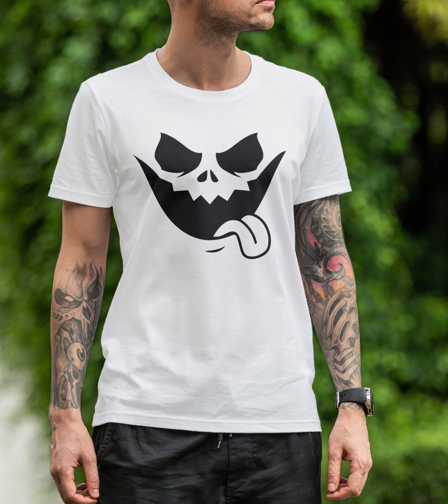 Evil Jack Spooky Grinning Face With Tongue Out T-Shirt