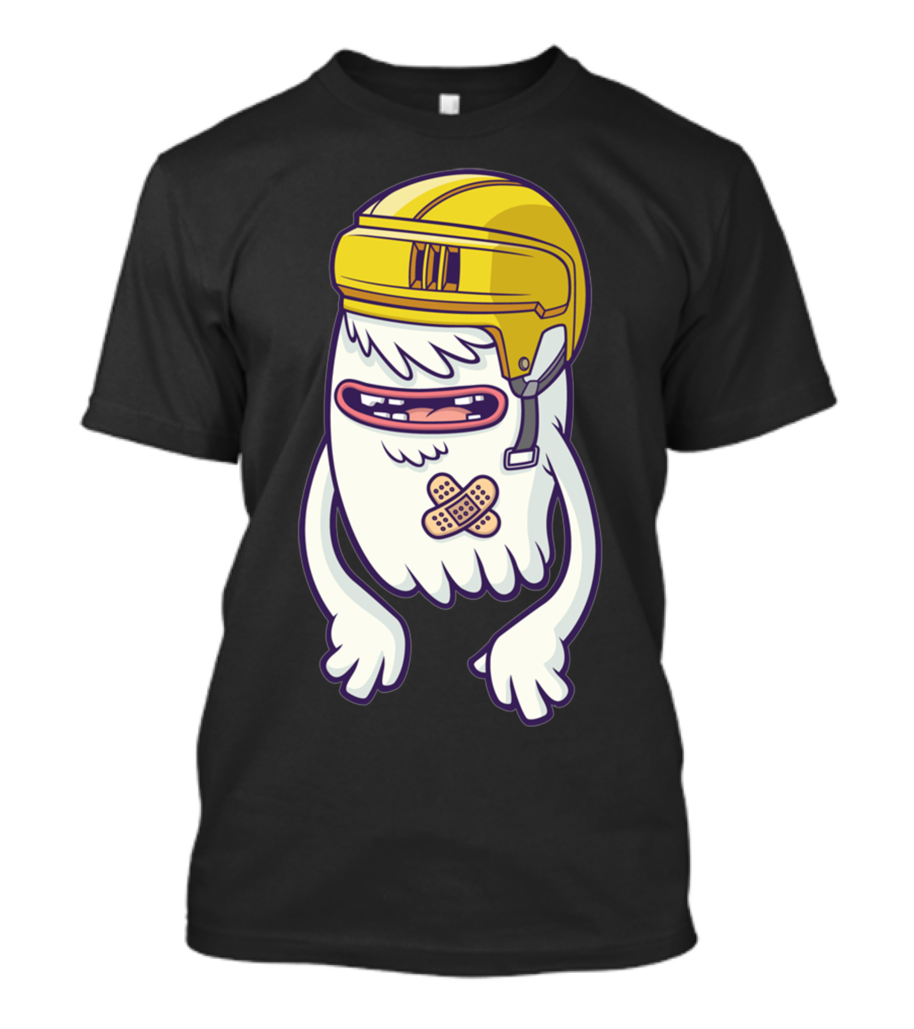 Helmets Are Overrated Funny Ghost With Bandages And Yellow Helmet T-Shirt