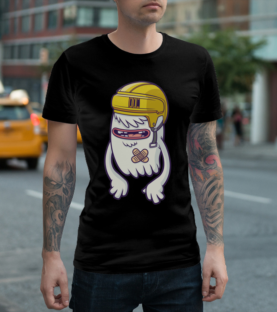 Helmets Are Overrated Funny Ghost With Bandages And Yellow Helmet T-Shirt