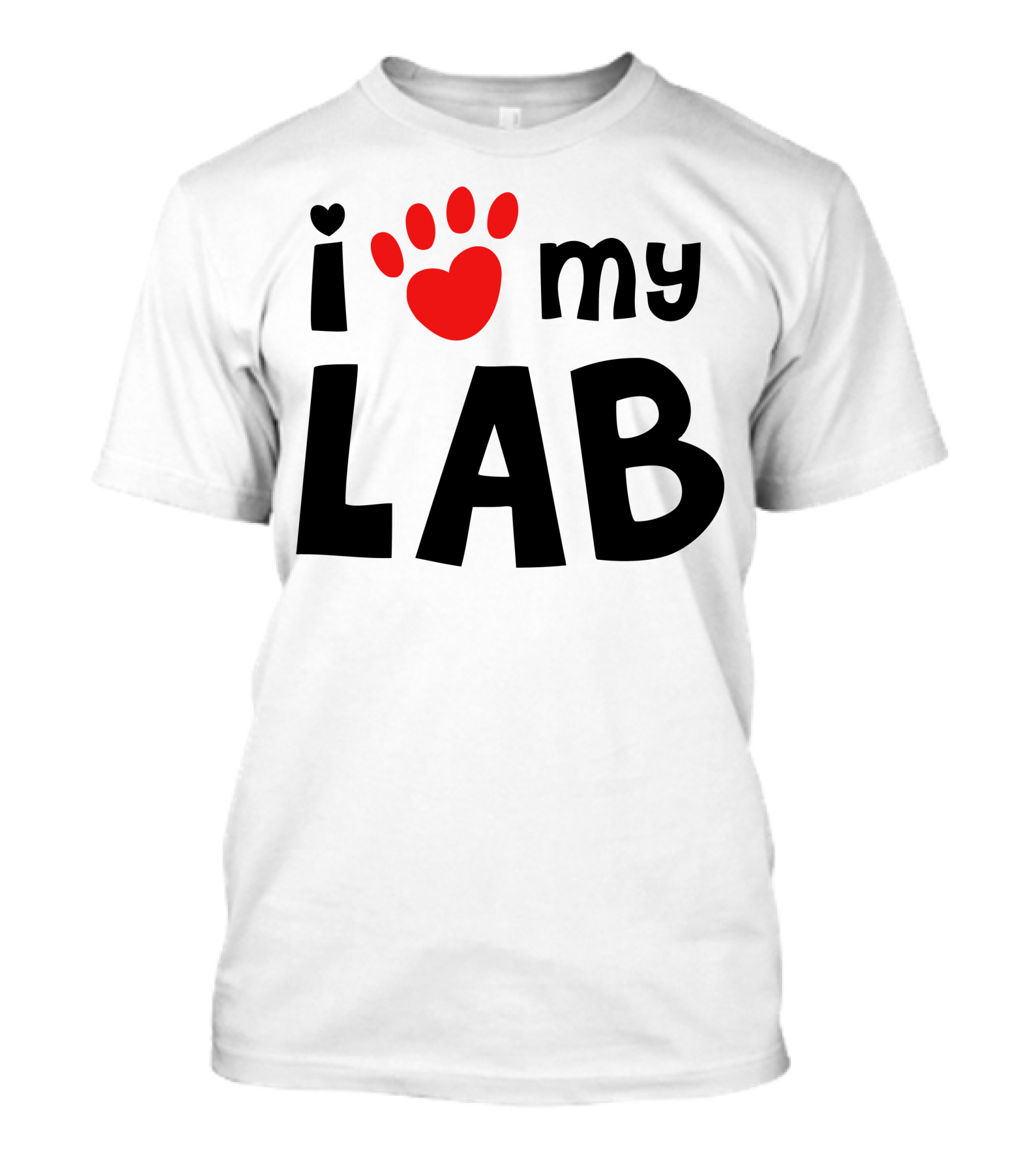 I Love My Lab Paw Print Heart Labrador T-Shirt