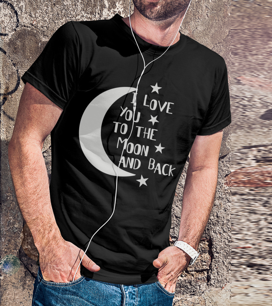 I Love You To The Moon And Back Crescent Moon Stars Babygrow T-Shirt