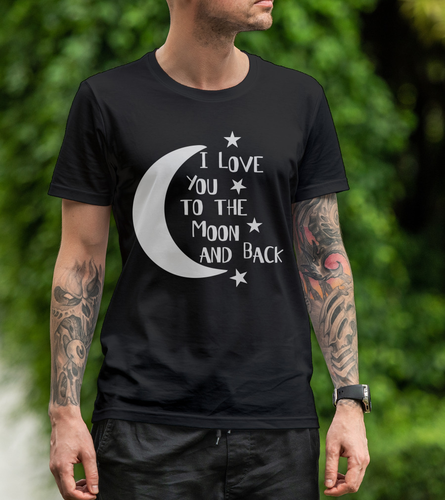 I Love You To The Moon And Back Crescent Moon Stars Babygrow T-Shirt