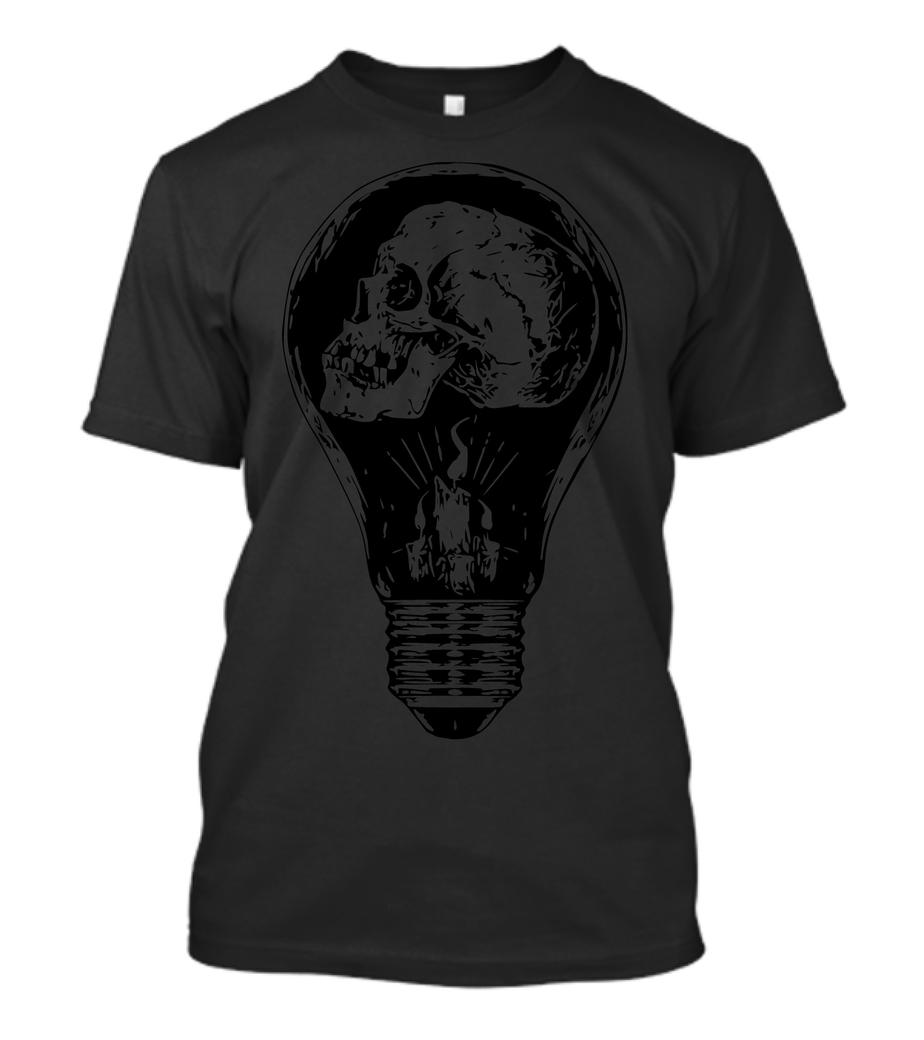 Skull And Candle Inside A Light Bulb T-Shirt