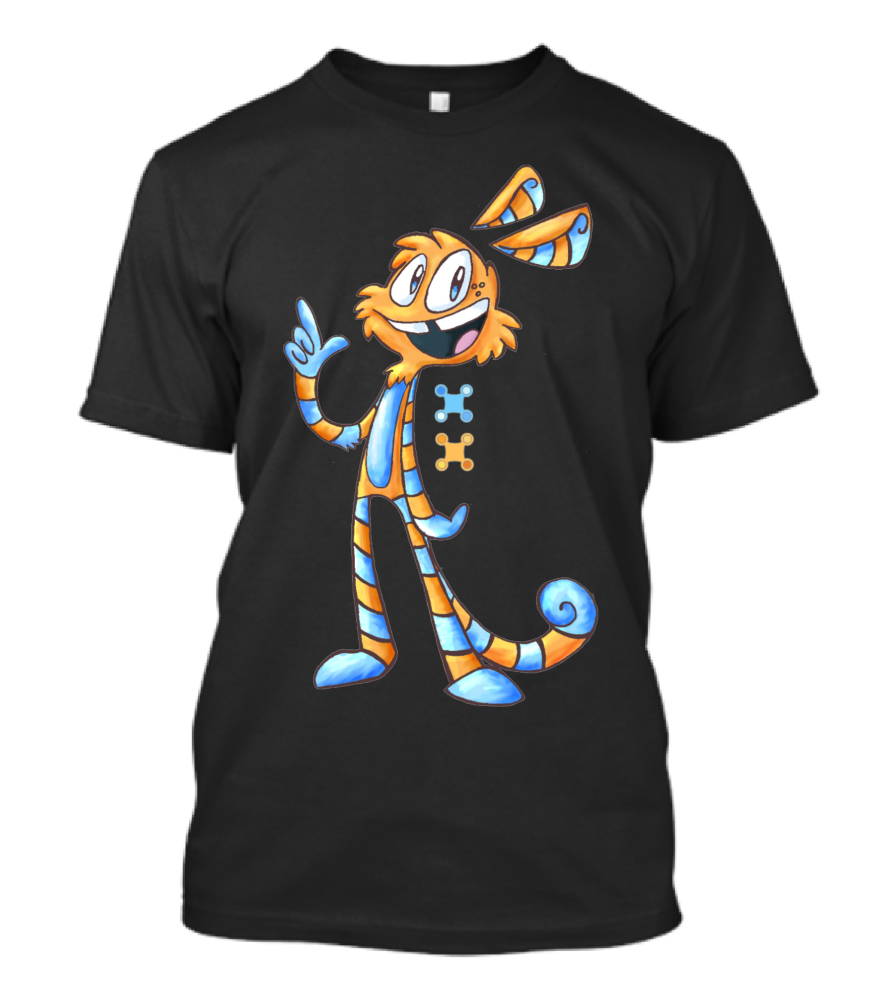 Jimmy Cat Rabbit Striped Puzzle Piece Character T-Shirt