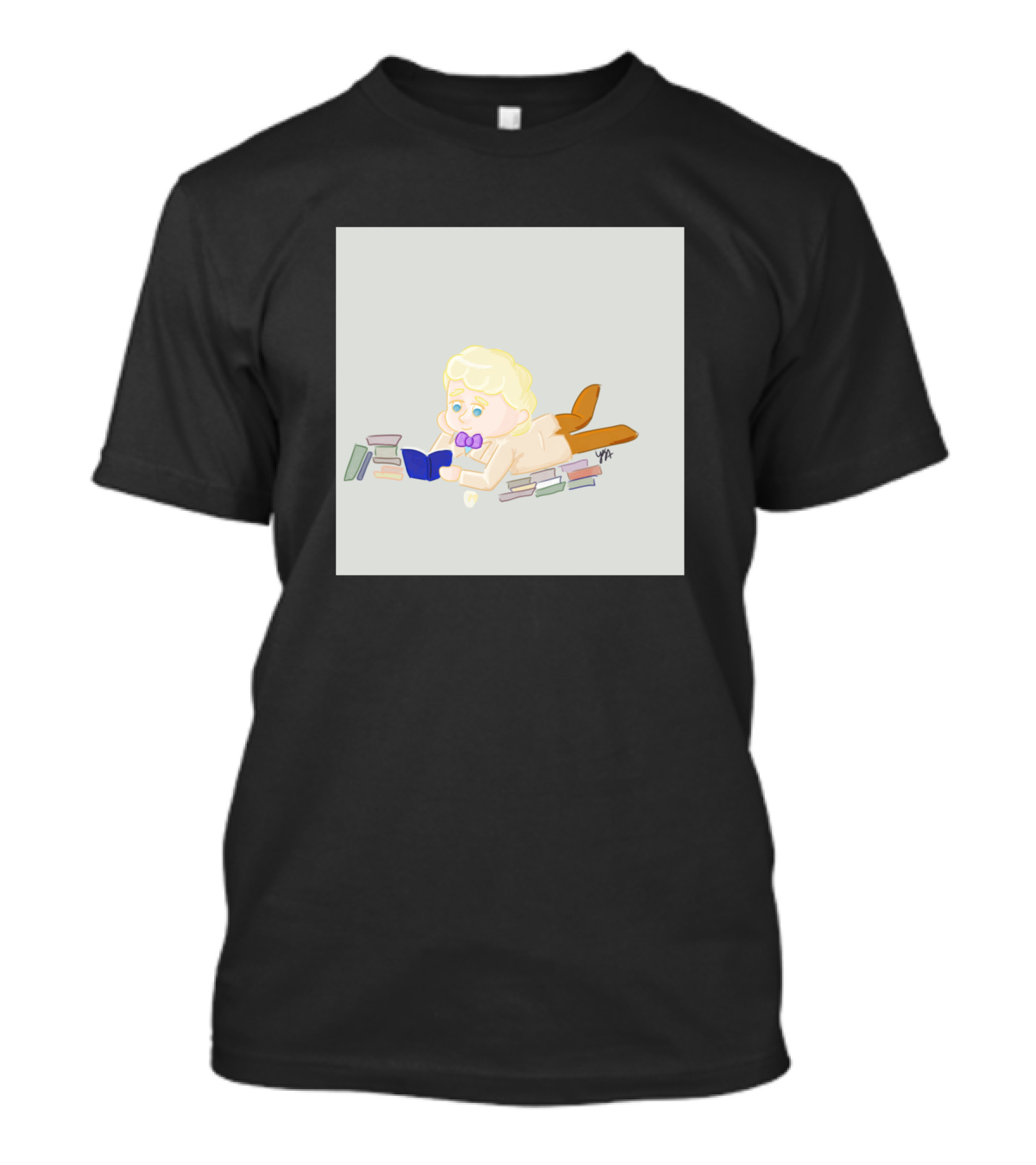 Angel Reads Surrounded By Books T-Shirt