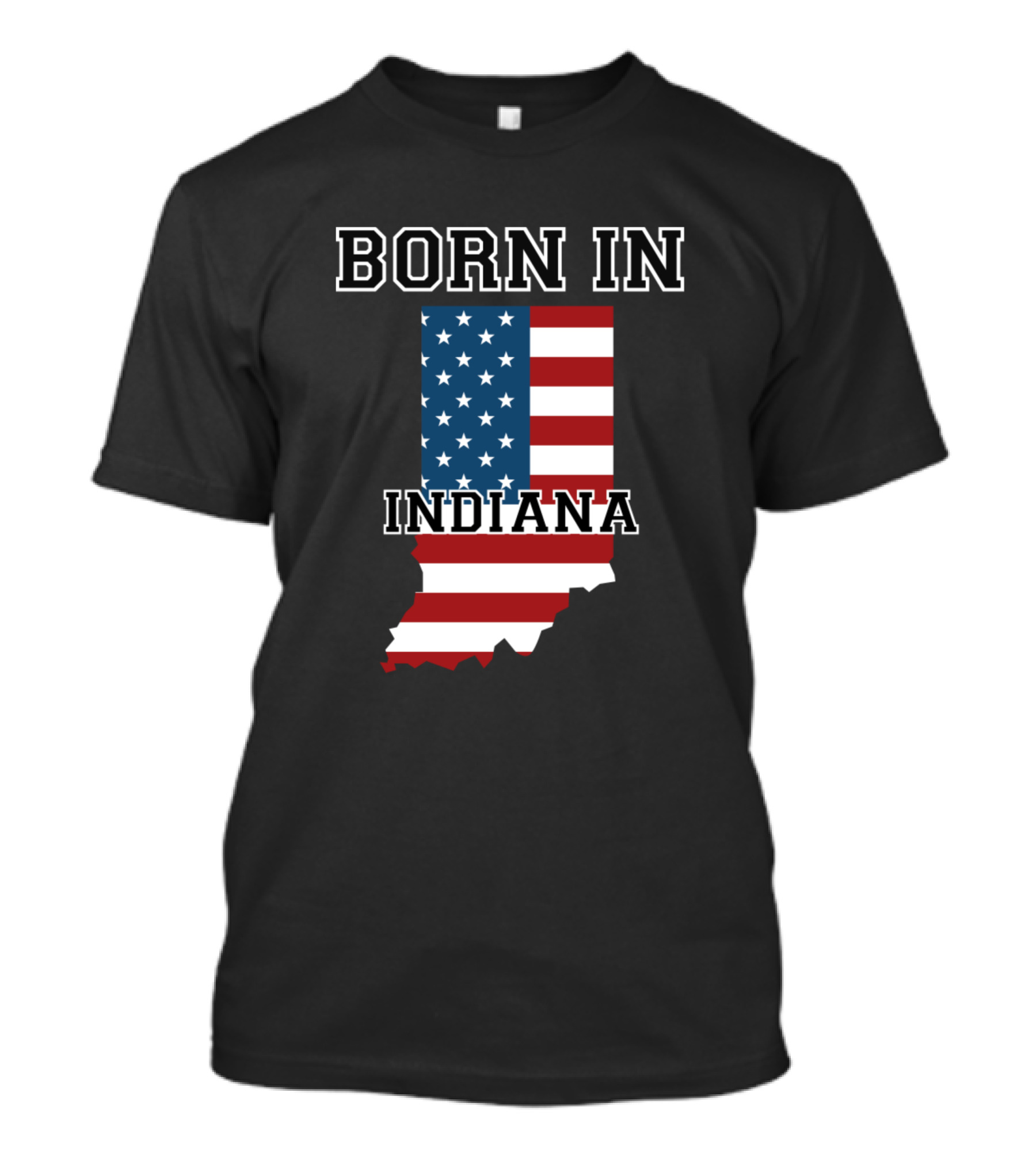 Born In Indiana USA Flag Map T-Shirt