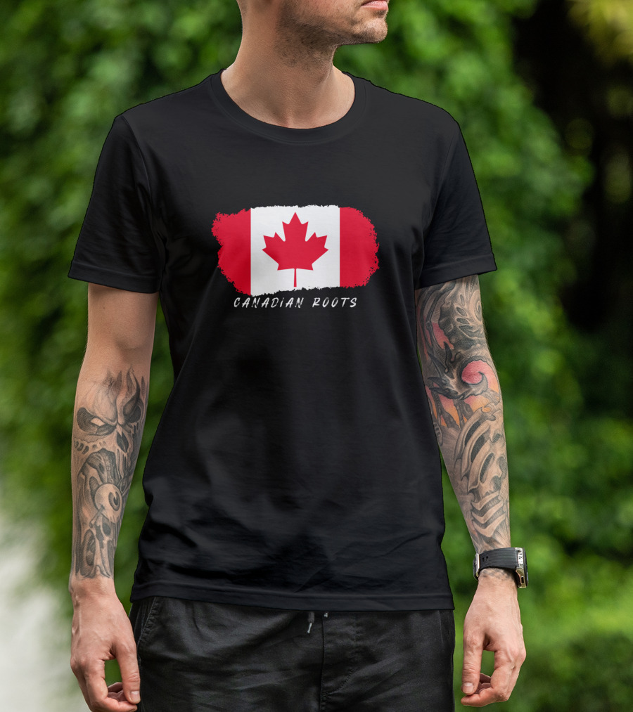 Canadian Roots Maple Leaf Flag T-Shirt