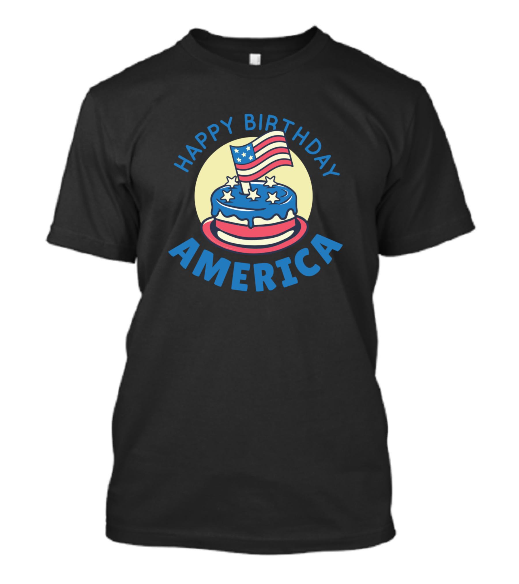 Happy Birthday America Independence Day Cake USA Flag T-Shirt