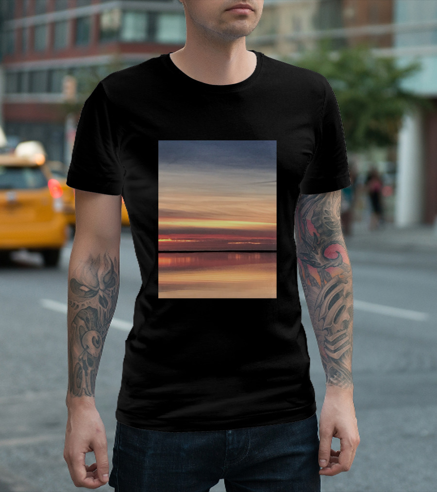 Obx Sunset Outer Banks Reflection Sky Ocean Horizon Twilight T-Shirt