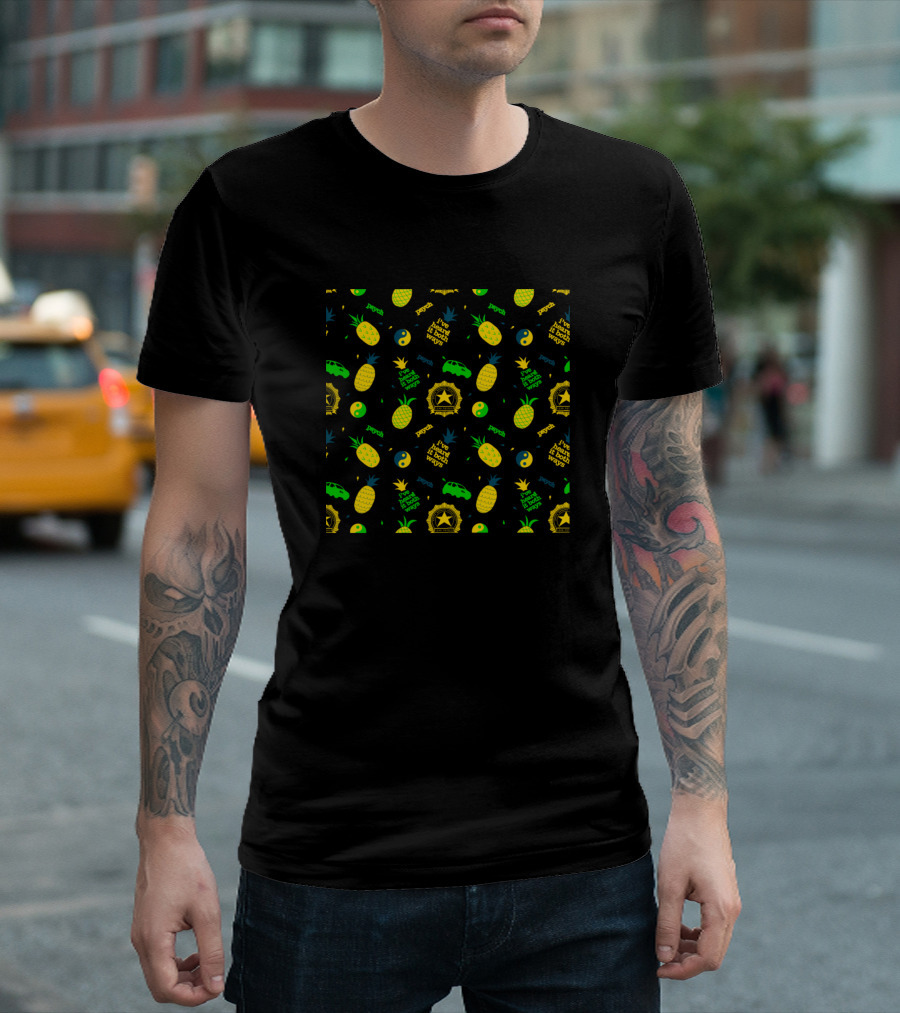 Psych Pineapple Yin Yang I'm Not A Killer Monkeys Psych Phrase T-Shirt