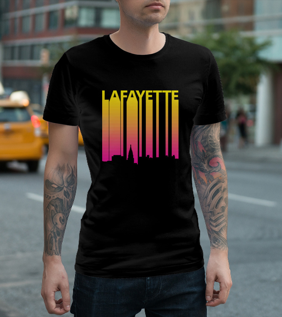 Lafayette Retro 1980s Skyline Gradient T-Shirt