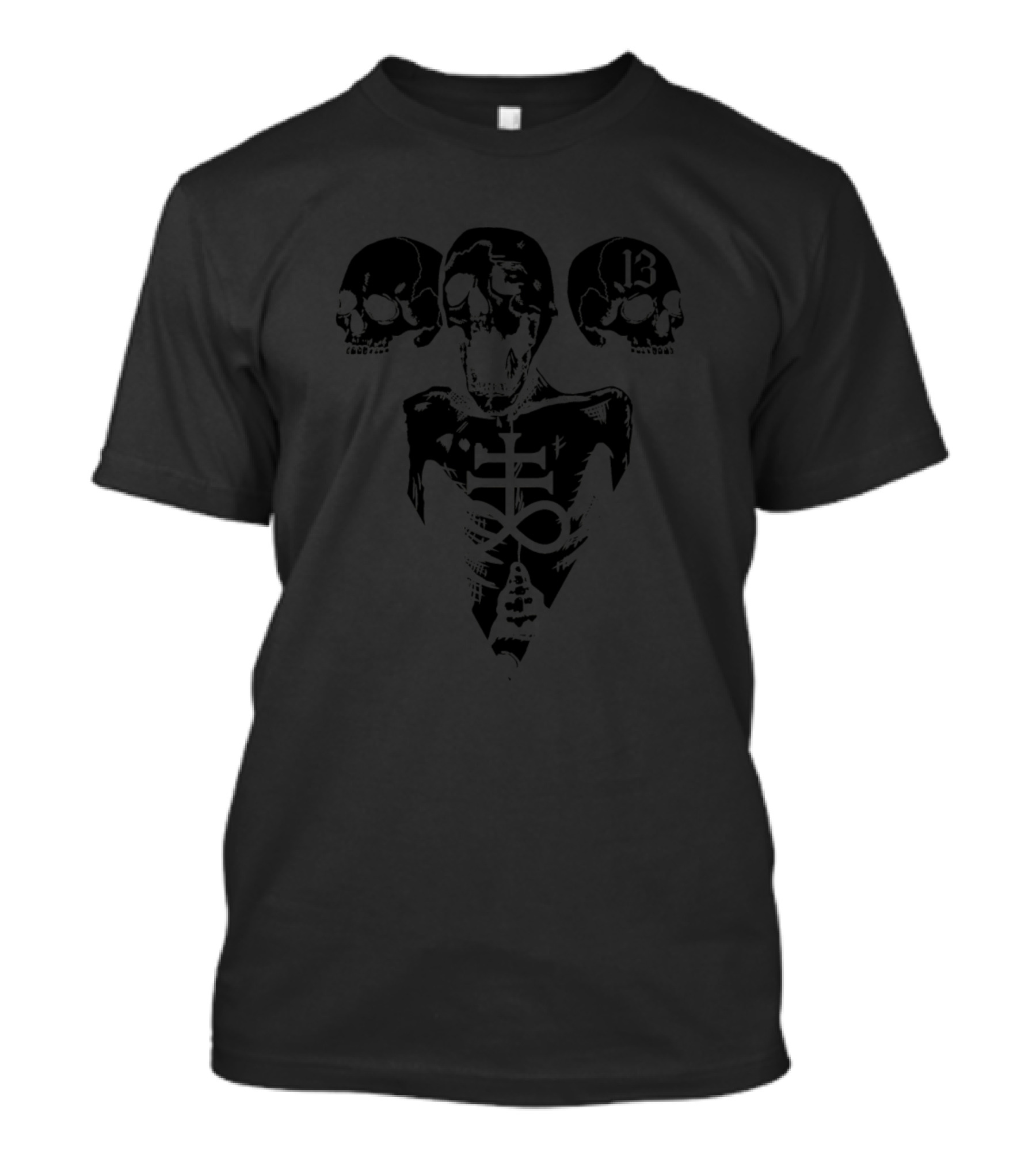 Skull Skeleton Trio With Number 13 T-Shirt
