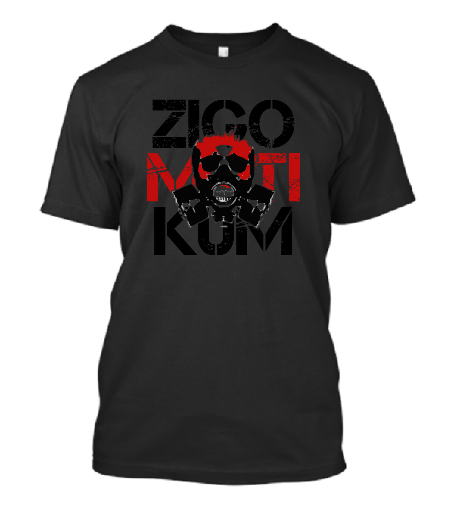Zigomatikum Red Skull Gas Mask Grunge T-Shirt