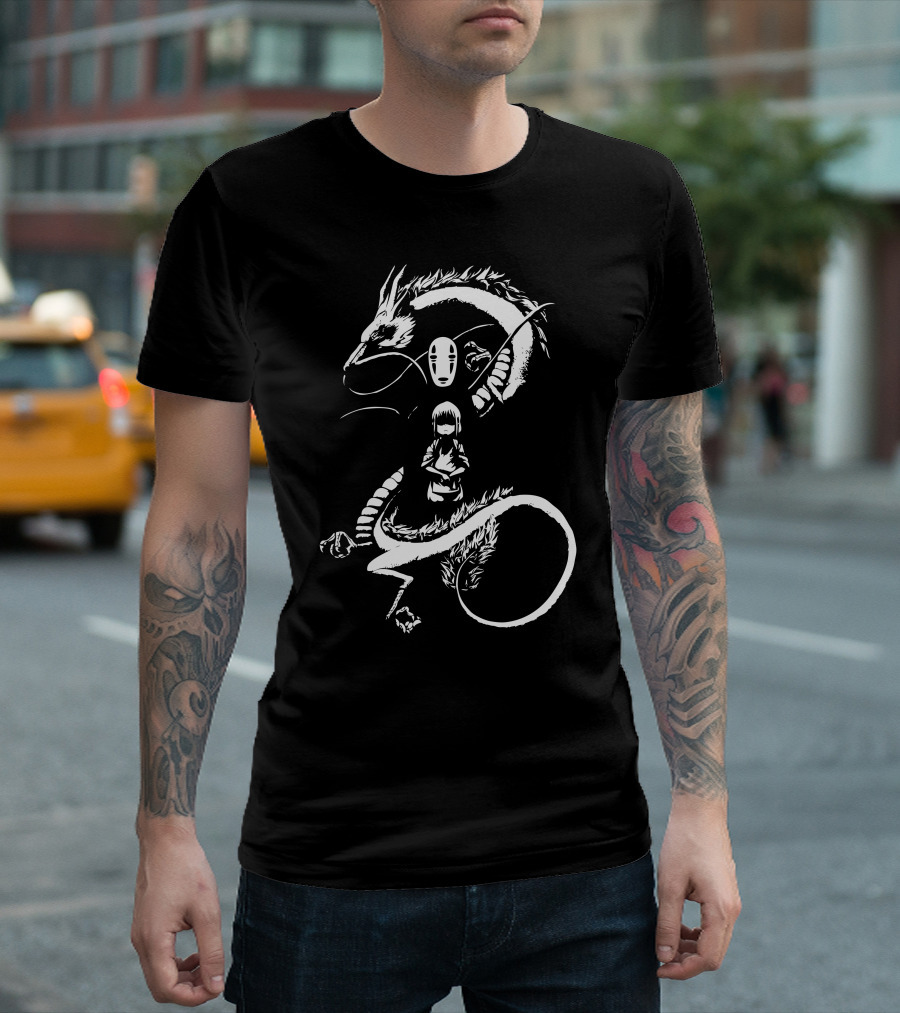 Spirited Noir Miyazaki Tribute Dragon Spirit T-Shirt