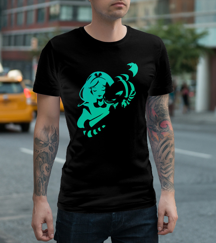 Alice And The Cheshire Cat Embrace T-Shirt