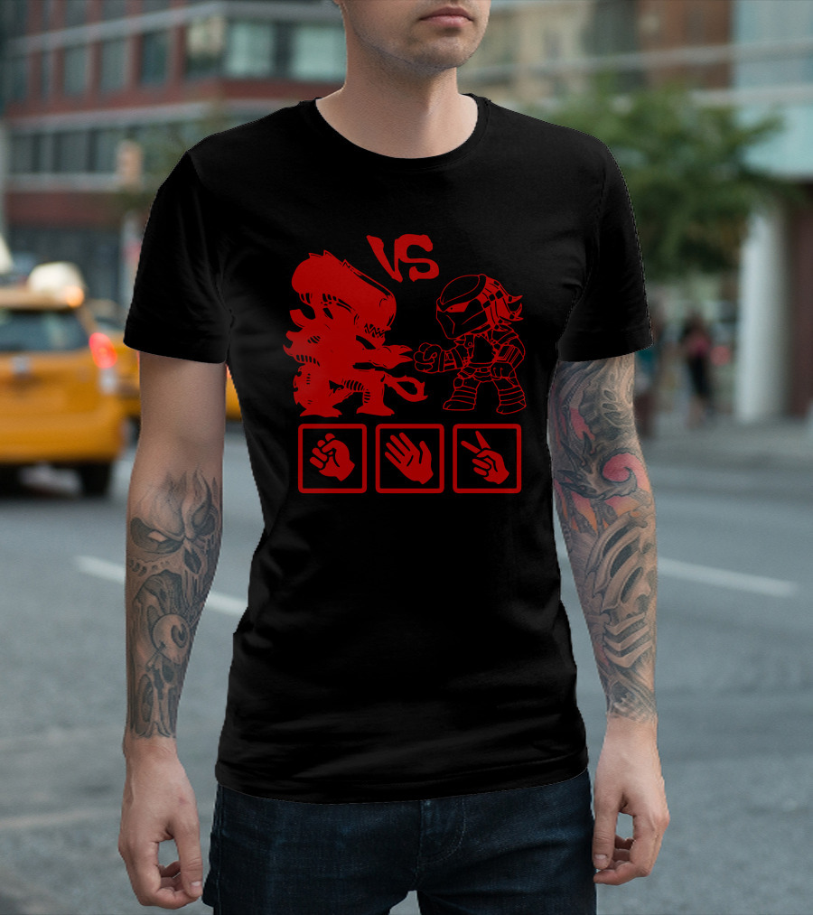 Alien Vs Predator Rock Paper Scissors Battle T-Shirt