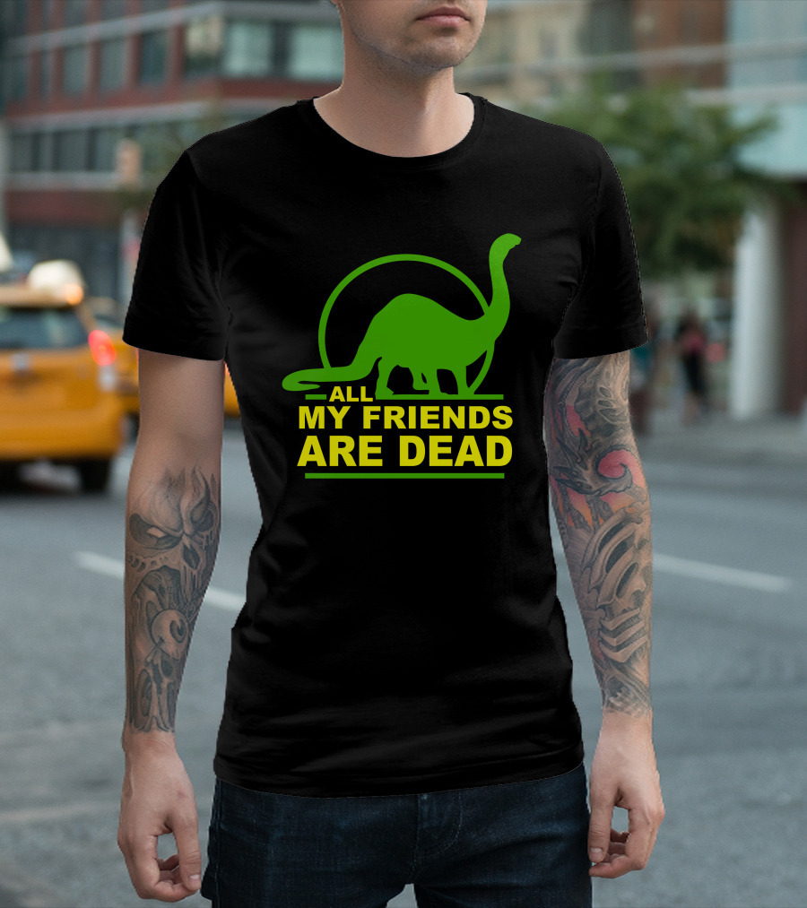 All My Friends Are Dead Dinosaur Logo Circle T-Shirt