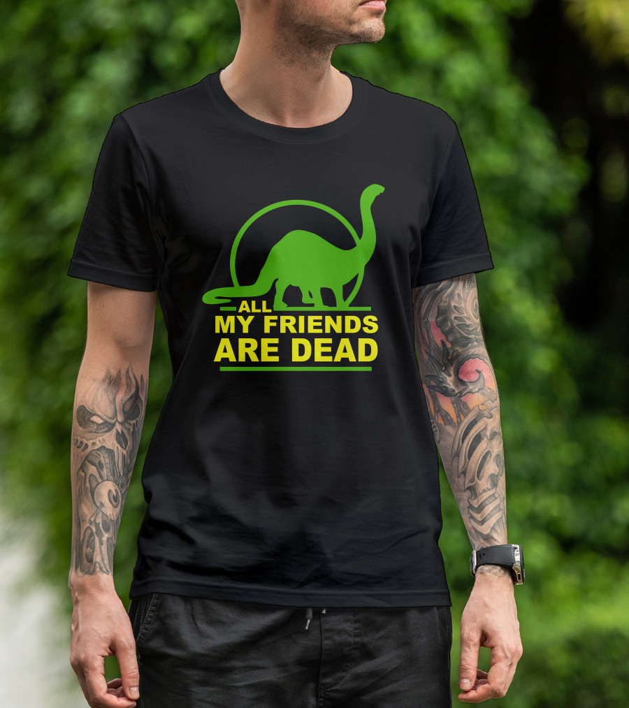 All My Friends Are Dead Dinosaur Logo Circle T-Shirt