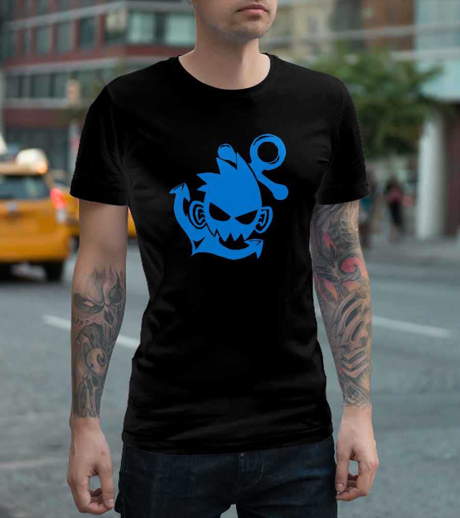Anchor Logo Mischievous Blue Character T-Shirt