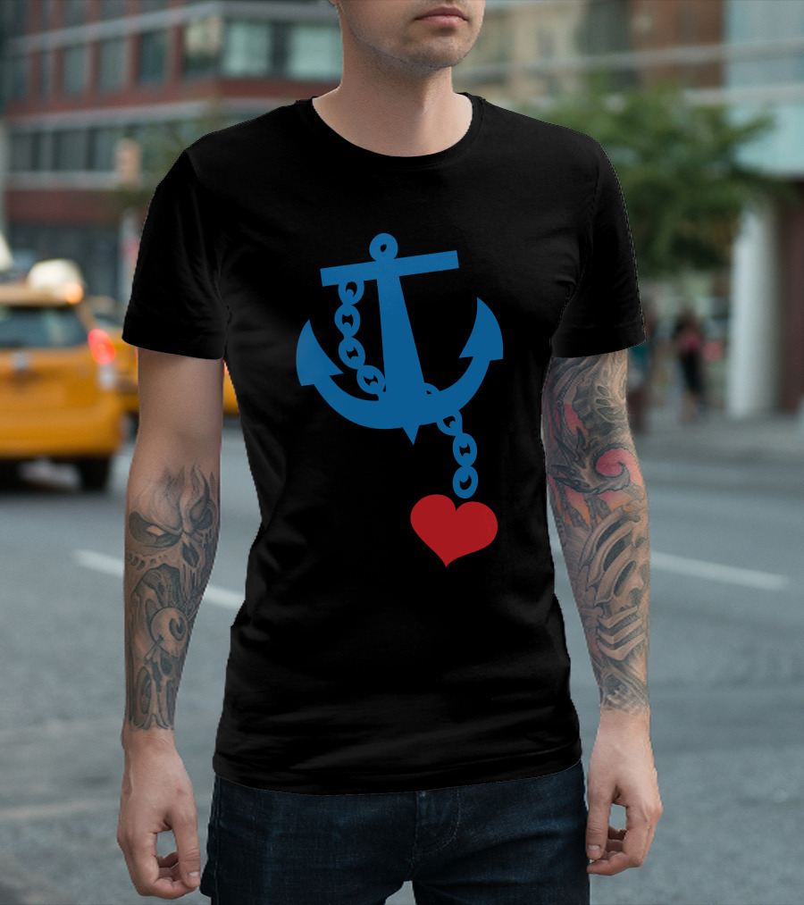 Anchor With Red Heart Charm T-Shirt