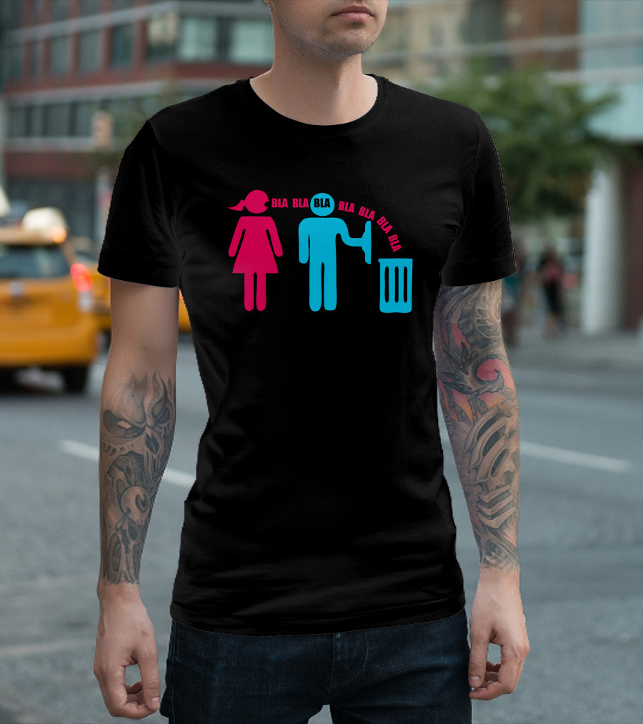 Bla Bla Bla Figure Throwing Away Conversation T-Shirt