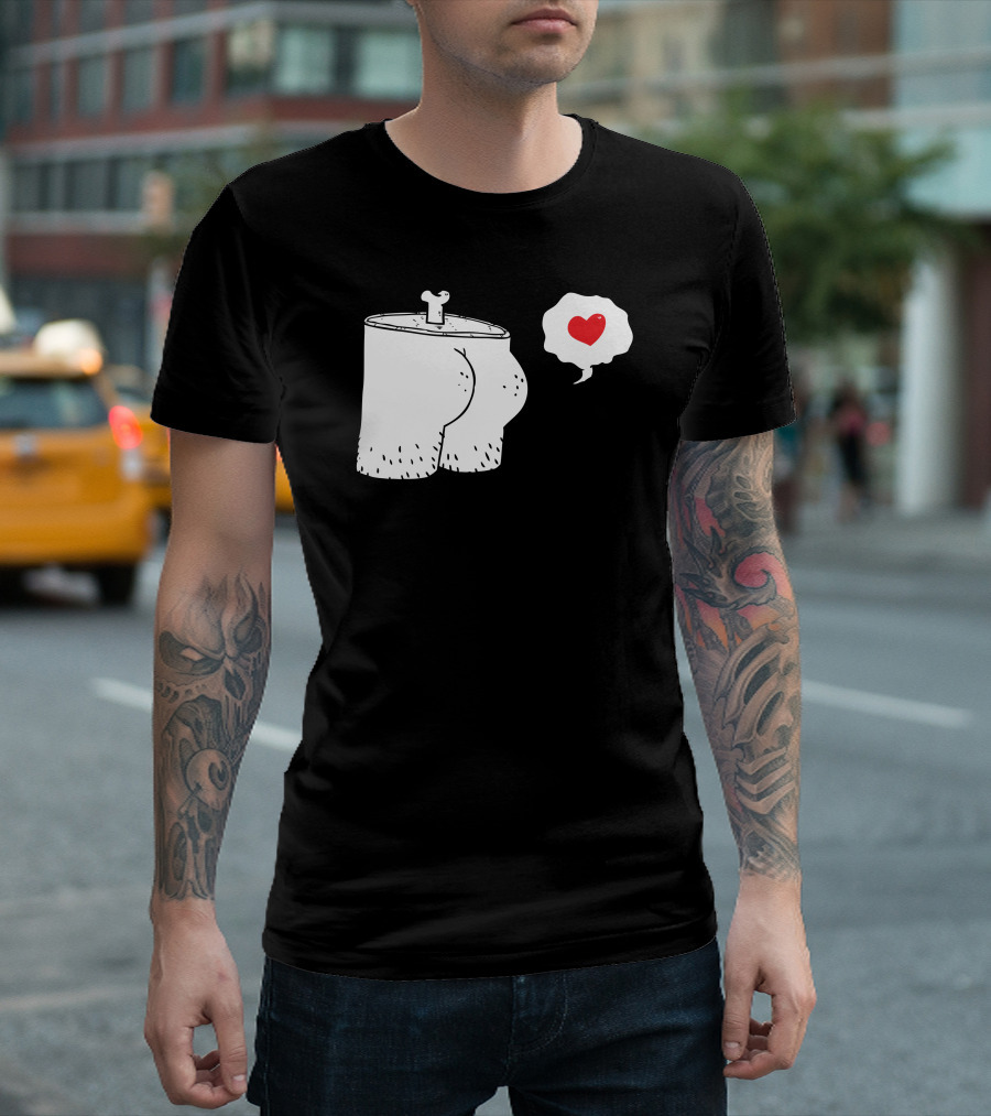 Butt Lovin Cartoon Meat Can With Heart Balloon T-Shirt