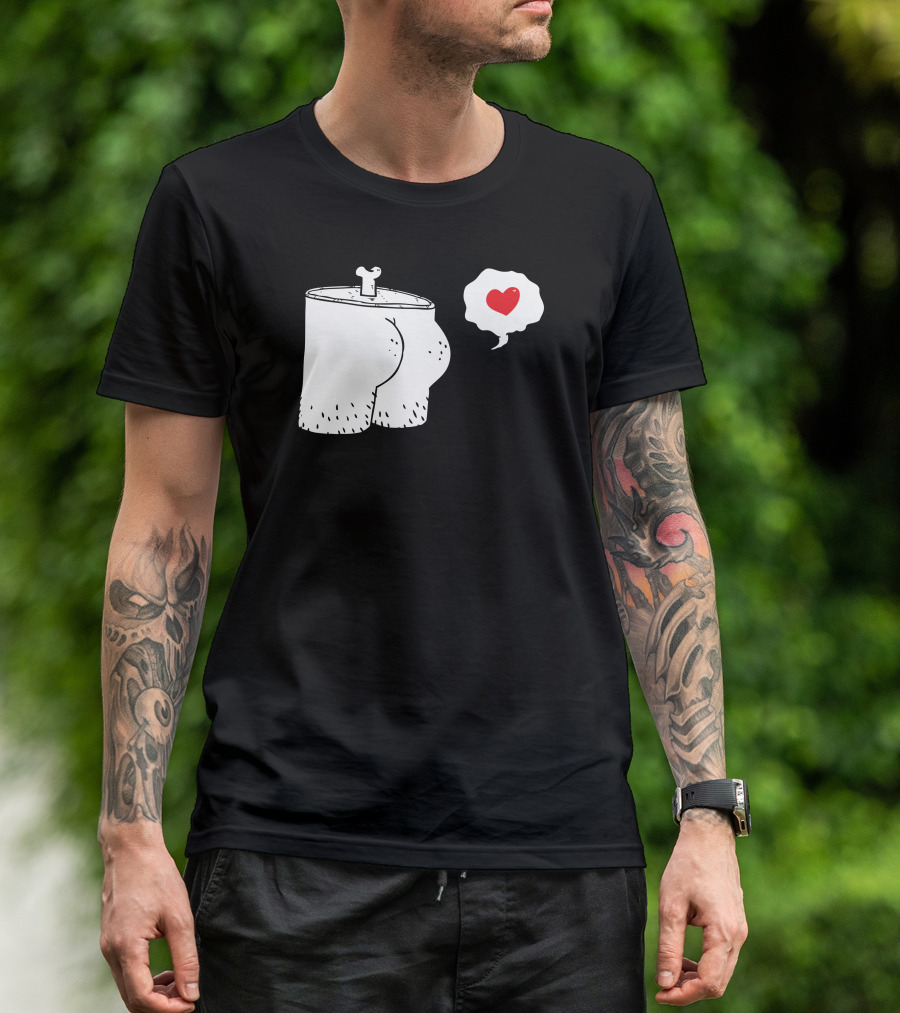 Butt Lovin Cartoon Meat Can With Heart Balloon T-Shirt